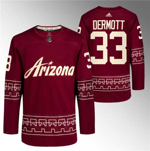 Men%27s Arizona Coyotes #33 Travis Dermott Garnet Alternate Pro Jersey Dzhi->arizona coyotes->NHL Jersey